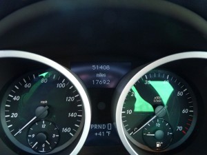 A close up of the gauges on a car